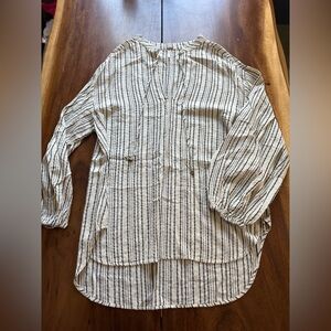 Free People Black and White Striped Tunic